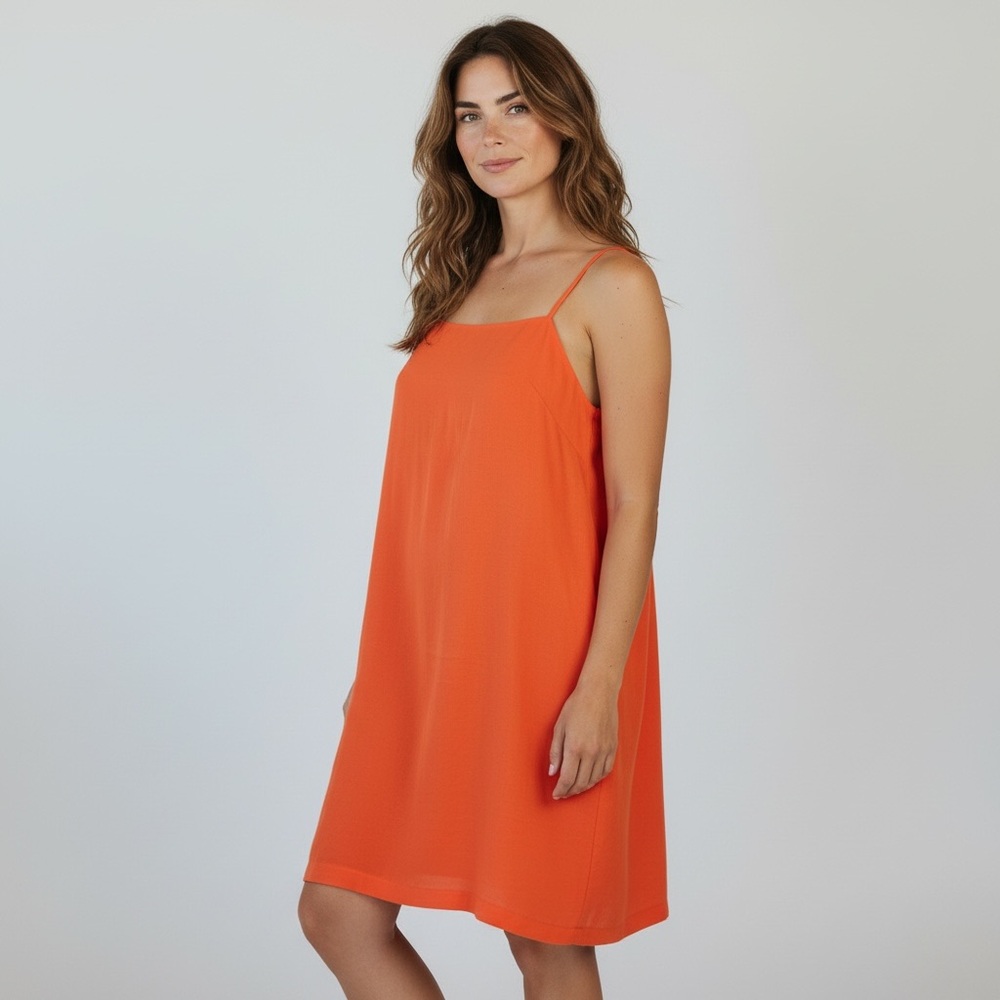 H&M / Coral/orange slip dress / Size 8